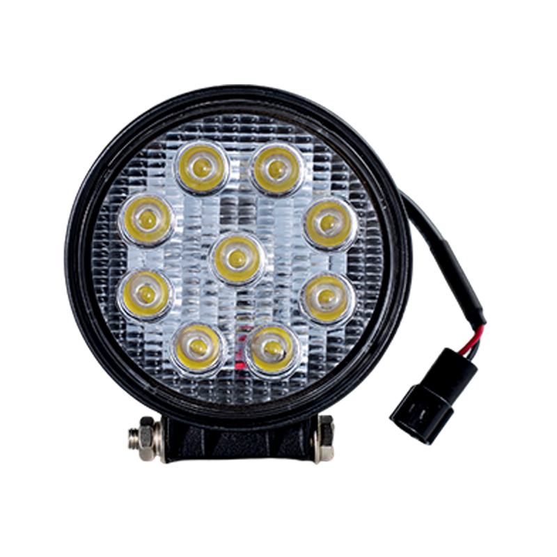 Lampe de travail ronde robuste à 9 LED IP67 001 pour véhicules industriels